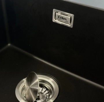 Комплект кухненска мивка и смесител черени/Black Pear